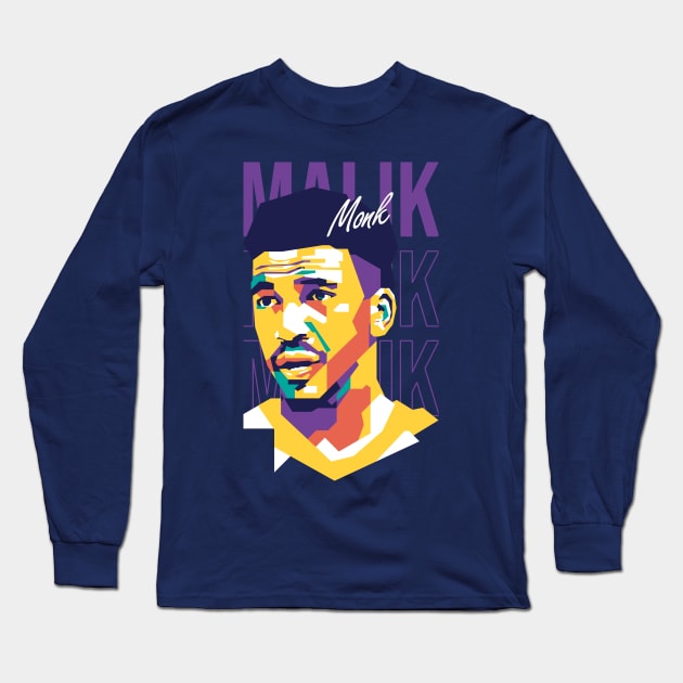 Malik Monk On WPAP Art 2 Long Sleeve T-Shirt by pentaShop